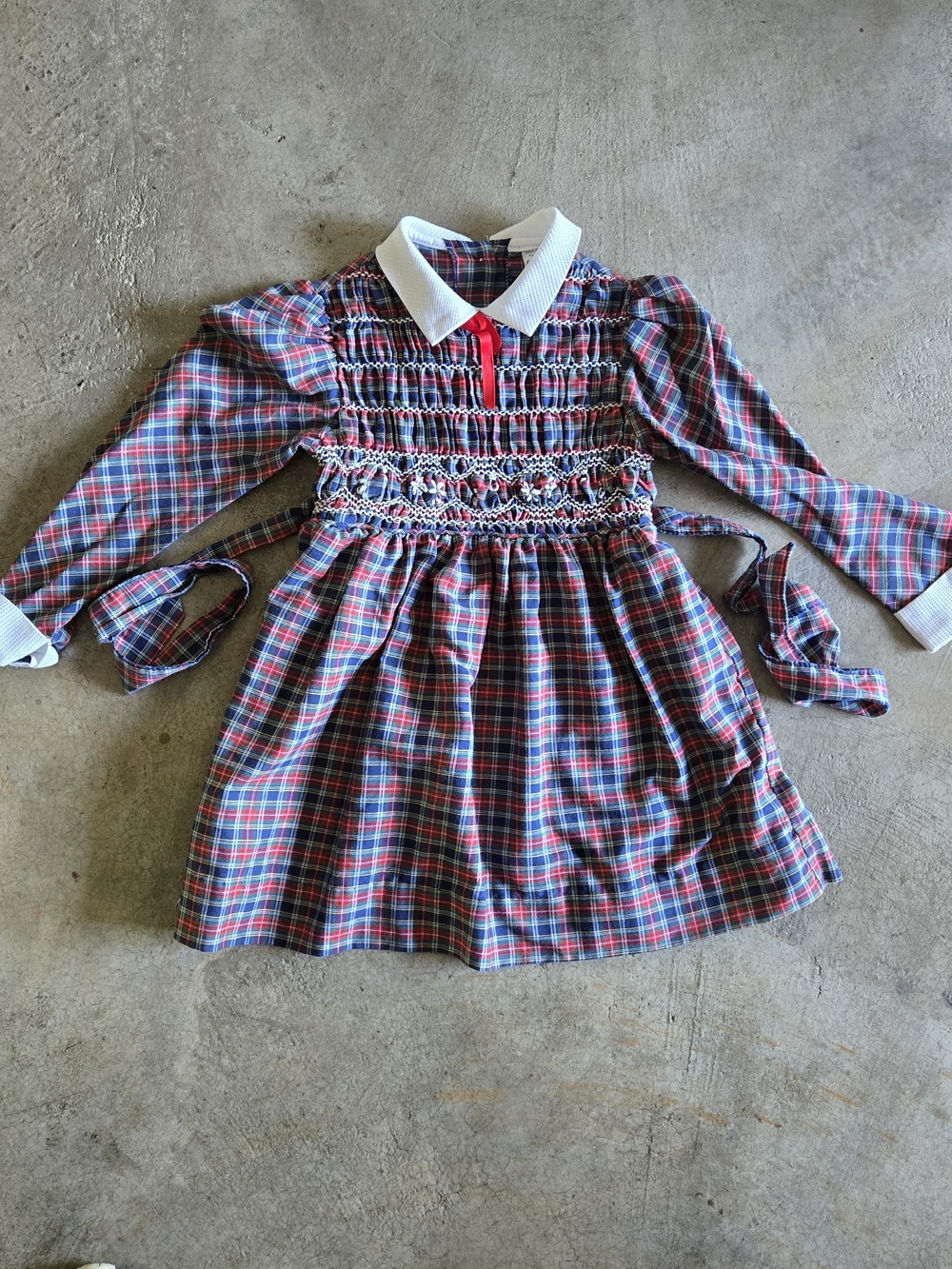 Vintage 70s 80s Girls Plaid Dress Fall Back To School Tag 6 Est 4T